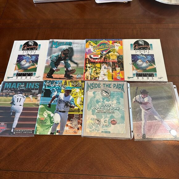 1993-99 Florida Marlins Program Lot (7 Programs) + Jeff Conine Pic World Series - Picture 1 of 7